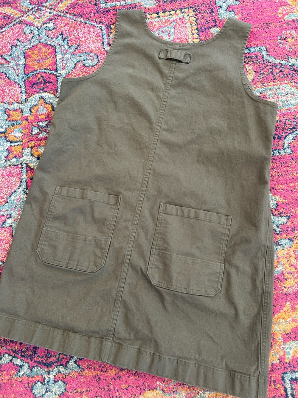Duluth Trading Co. | Women’s Olive Green Sleeveless Flex Fire Hose Apron Dress L - Picture 12 of 16
